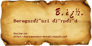 Beregszászi Árpád névjegykártya
