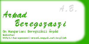 arpad beregszaszi business card
